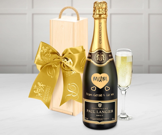 Mother's Day Paul Langier Champagne Gift Box With Engraved Personalised Bottle